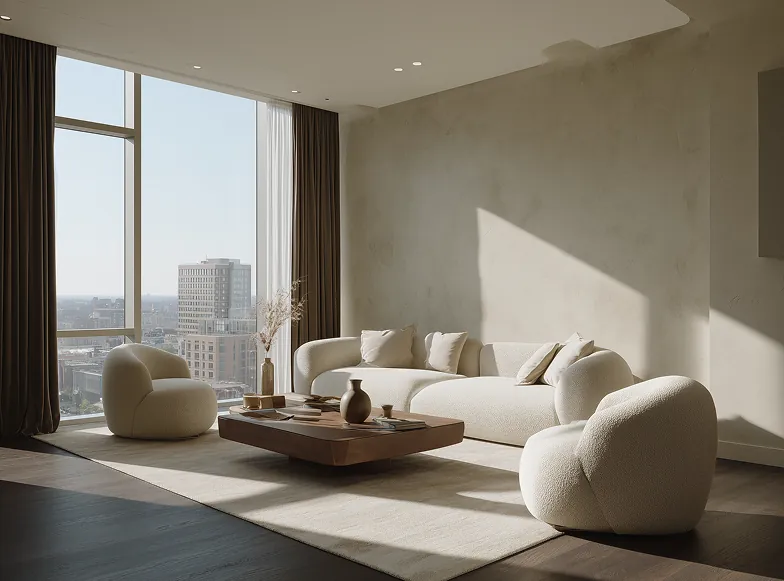 Luxe minimaliste dans un loft moderne.